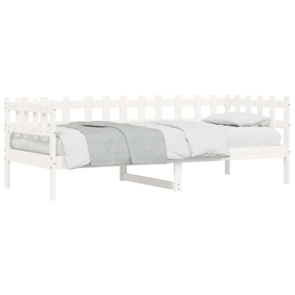 Day Bed without Mattress White 90x190 cm Single Solid Wood Pine - Bargainia.com - 