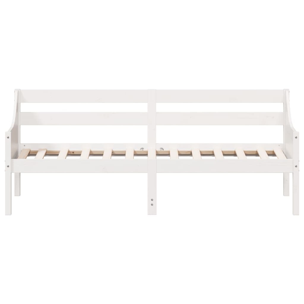Day Bed without Mattress White 90x190 cm Single Solid Wood Pine - Bargainia.com - 