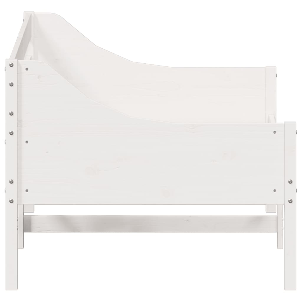 Day Bed without Mattress White 90x190 cm Single Solid Wood Pine - Bargainia.com - 