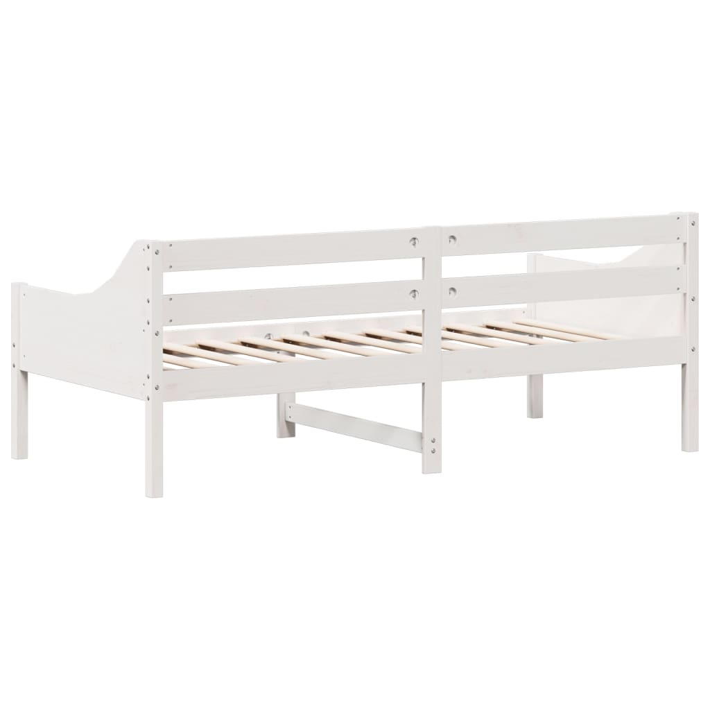 Day Bed without Mattress White 90x190 cm Single Solid Wood Pine - Bargainia.com - 
