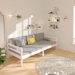 Day Bed without Mattress White 90x190cm Solid Wood Pine - Bargainia.com - 