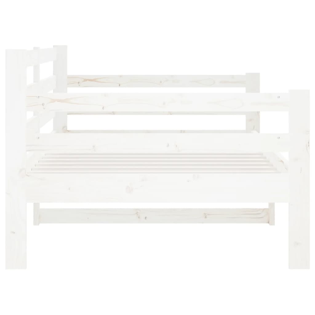 Day Bed without Mattress White 90x190cm Solid Wood Pine - Bargainia.com - 