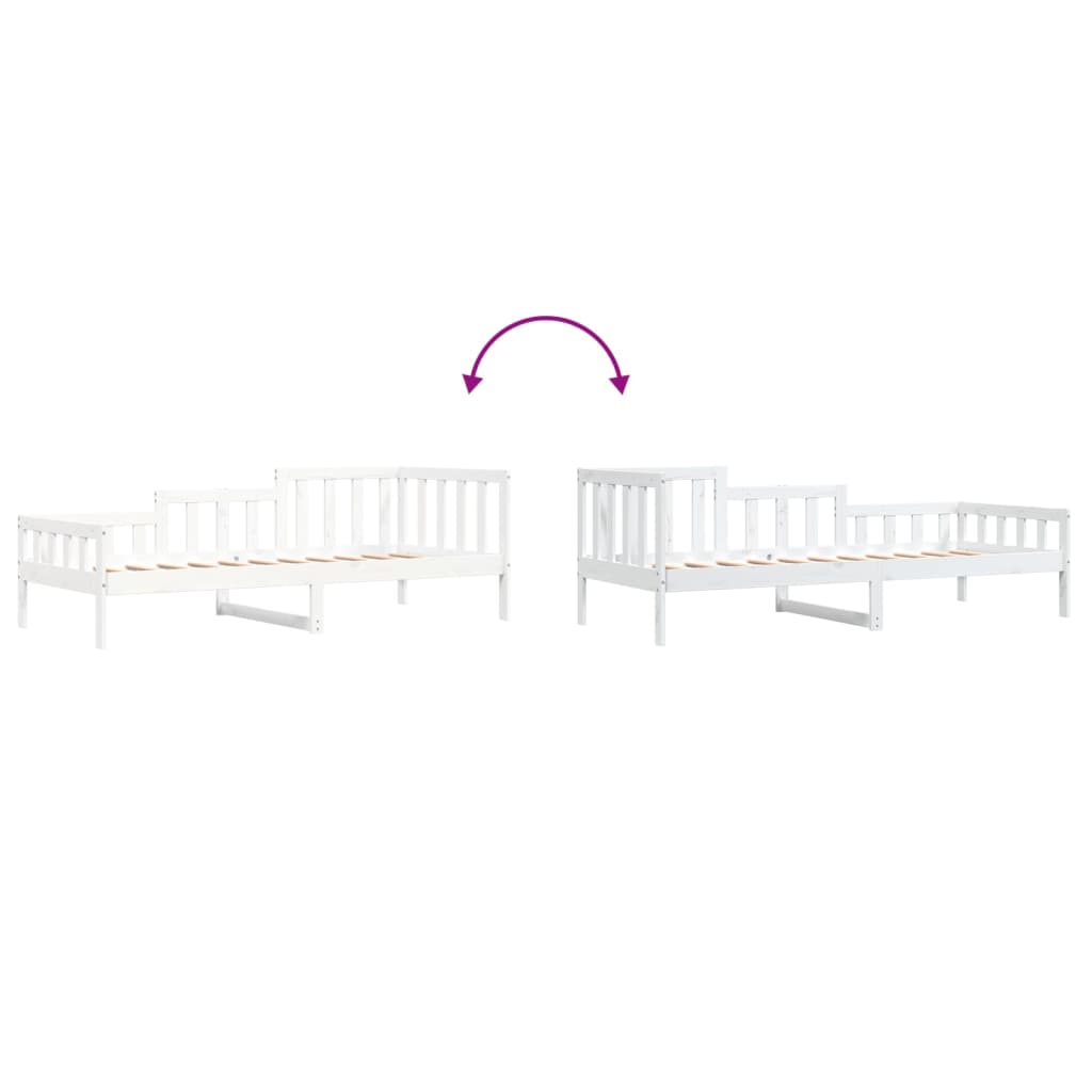 Day Bed without Mattress White 90x200 cm Solid Wood Pine - Bargainia.com - 