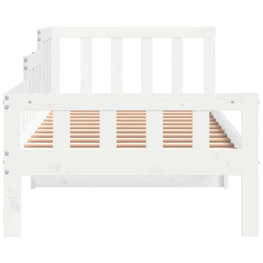 Day Bed without Mattress White 90x200 cm Solid Wood Pine - Bargainia.com - 