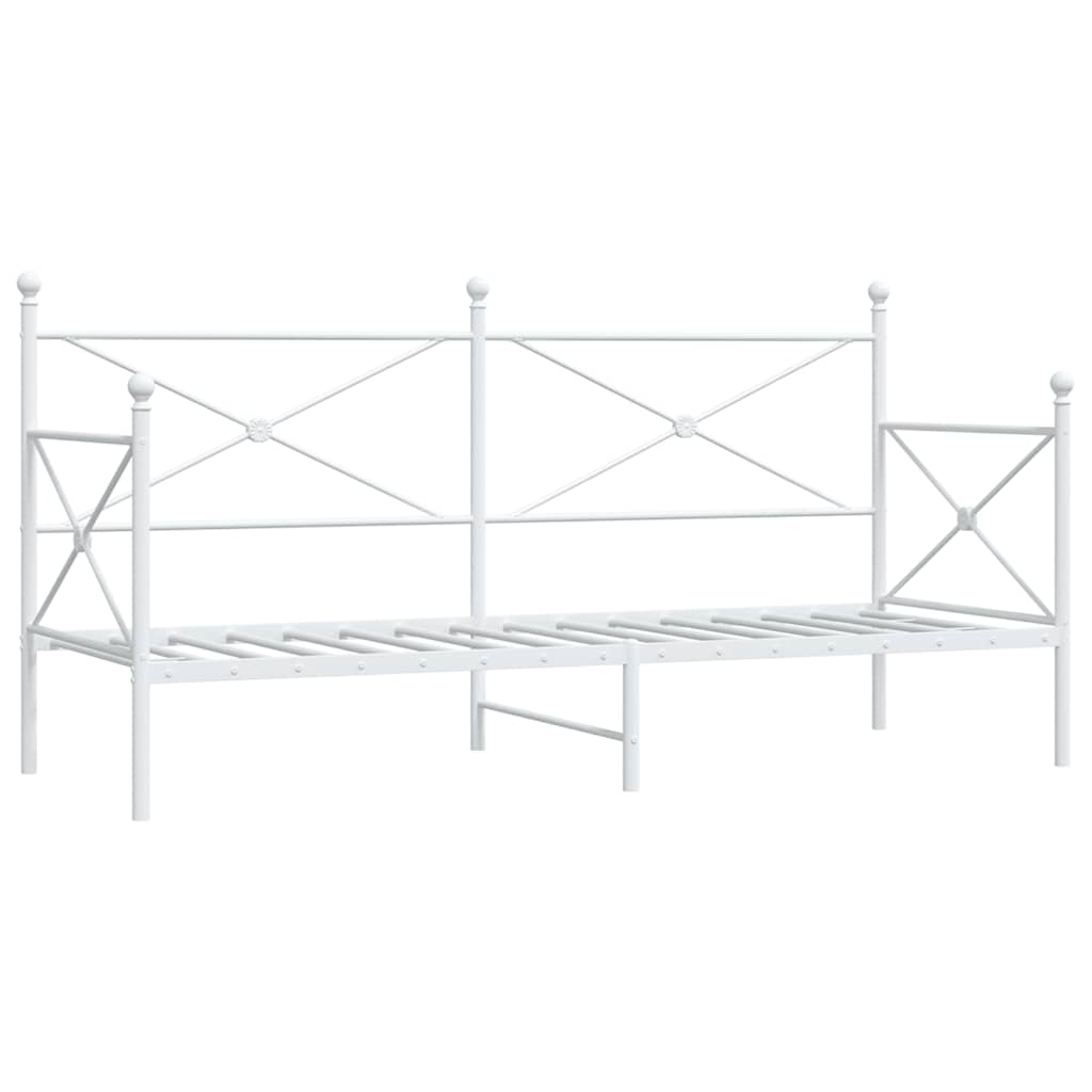 Day Bed without Mattress White 90x200 cm Steel - Bargainia.com - 