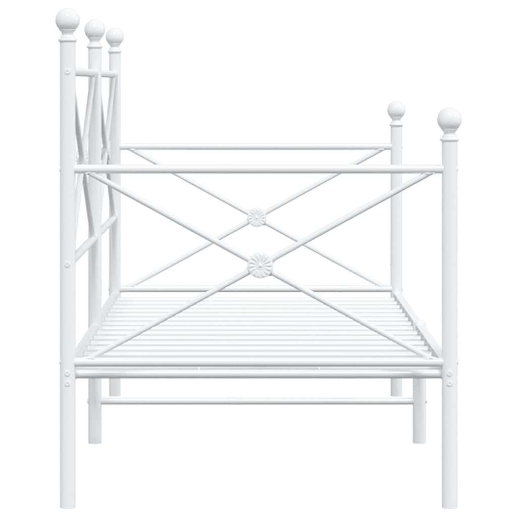 Day Bed without Mattress White 90x200 cm Steel - Bargainia.com - 