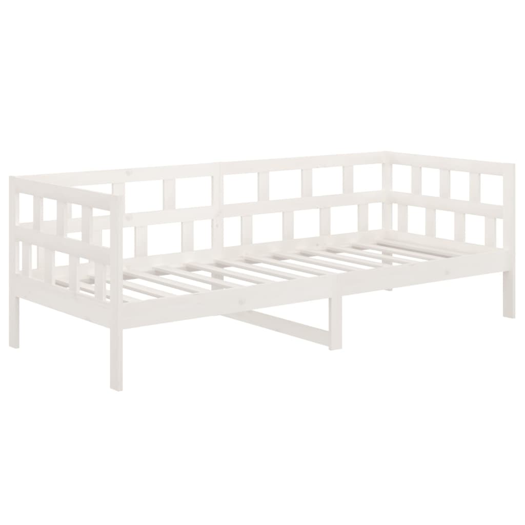 Day Bed without Mattress White Solid Wood Pine 80x200 cm - Bargainia.com - 