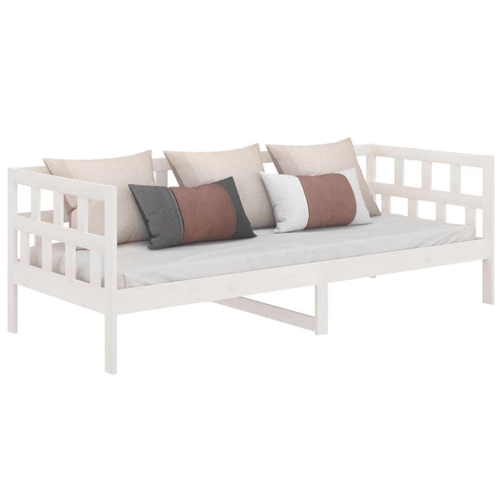 Day Bed without Mattress White Solid Wood Pine 80x200 cm - Bargainia.com - 