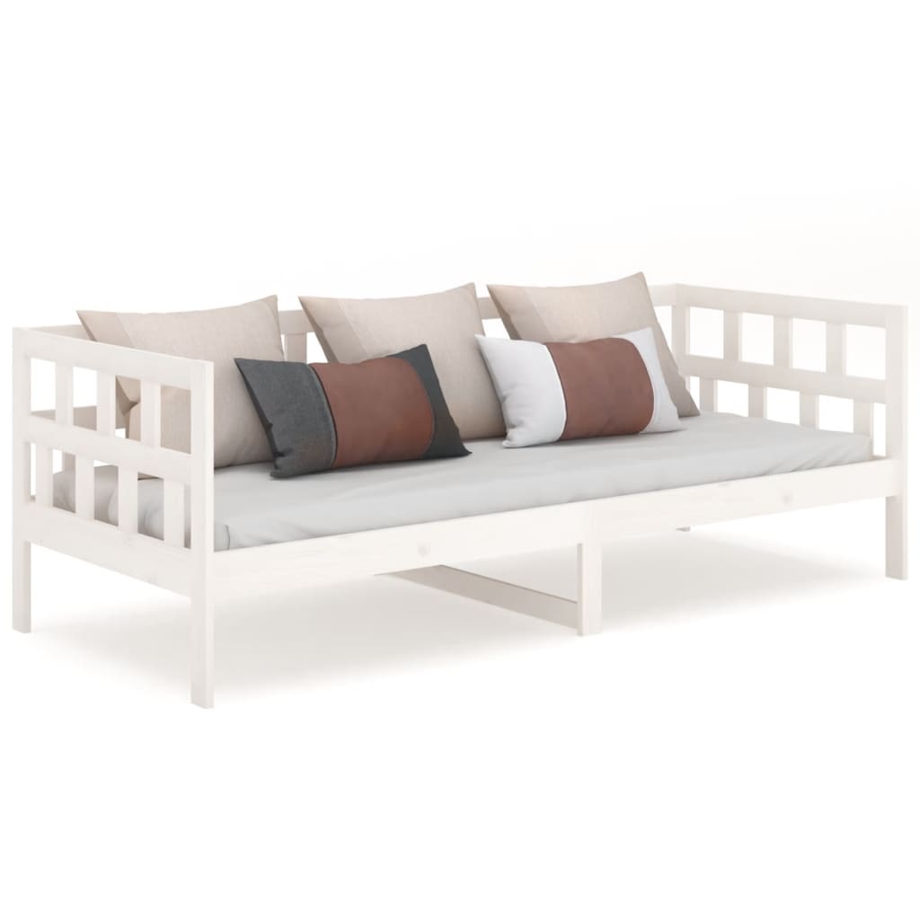 Day Bed without Mattress White Solid Wood Pine 80x200 cm - Bargainia.com - 