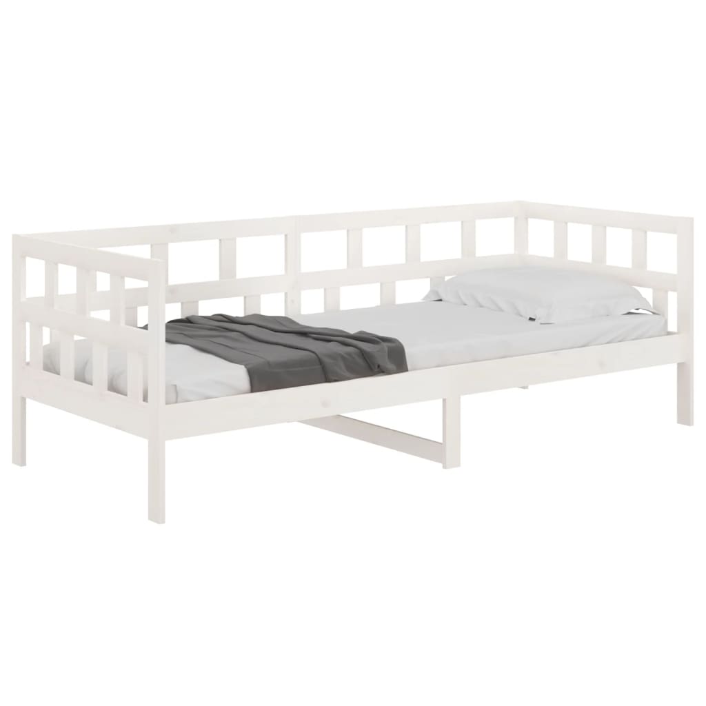 Day Bed without Mattress White Solid Wood Pine 80x200 cm - Bargainia.com - 