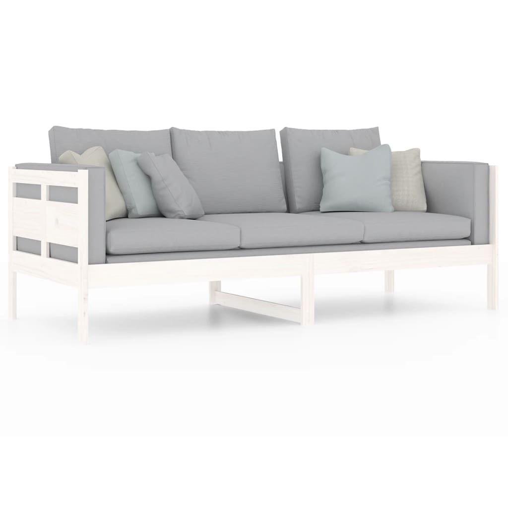 Day Bed without Mattress White Solid Wood Pine 80x200 cm - Bargainia.com - 