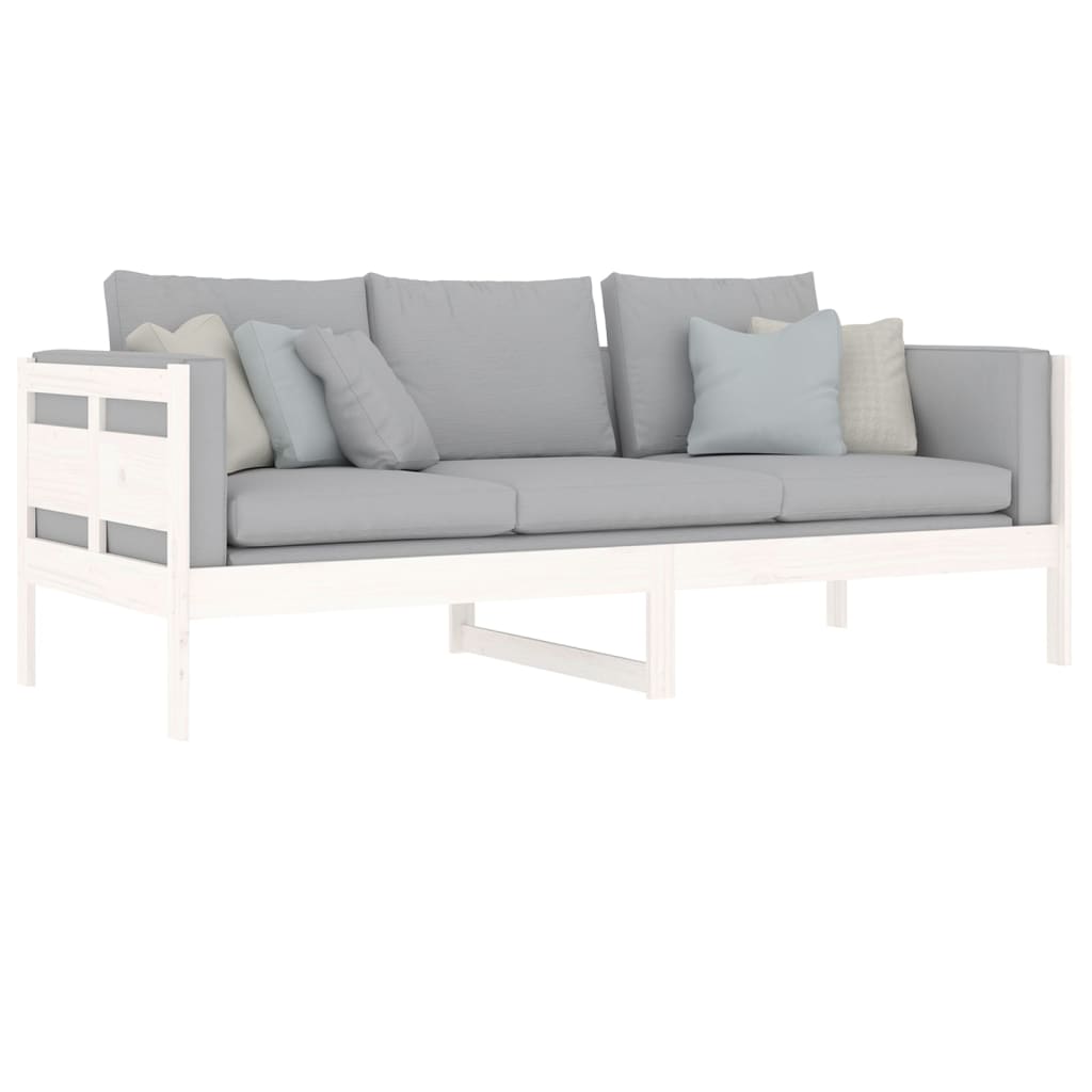 Day Bed without Mattress White Solid Wood Pine 80x200 cm - Bargainia.com - 