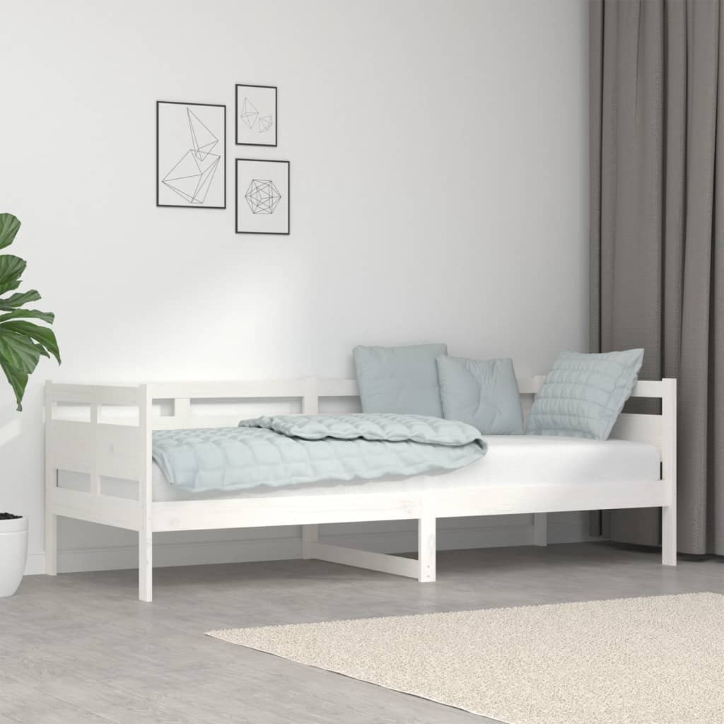 Day Bed without Mattress White Solid Wood Pine 80x200 cm - Bargainia.com - 