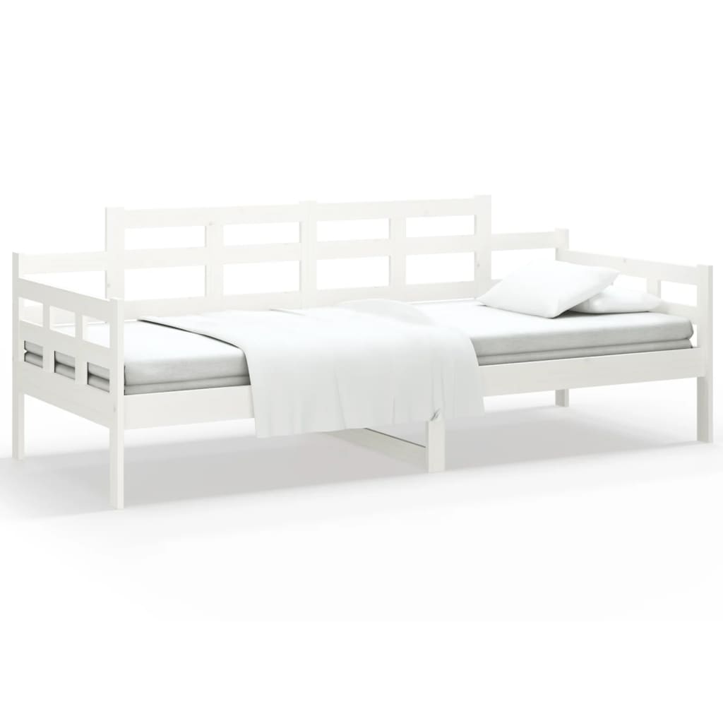 Day Bed without Mattress White Solid Wood Pine 80x200 cm - Bargainia.com - 
