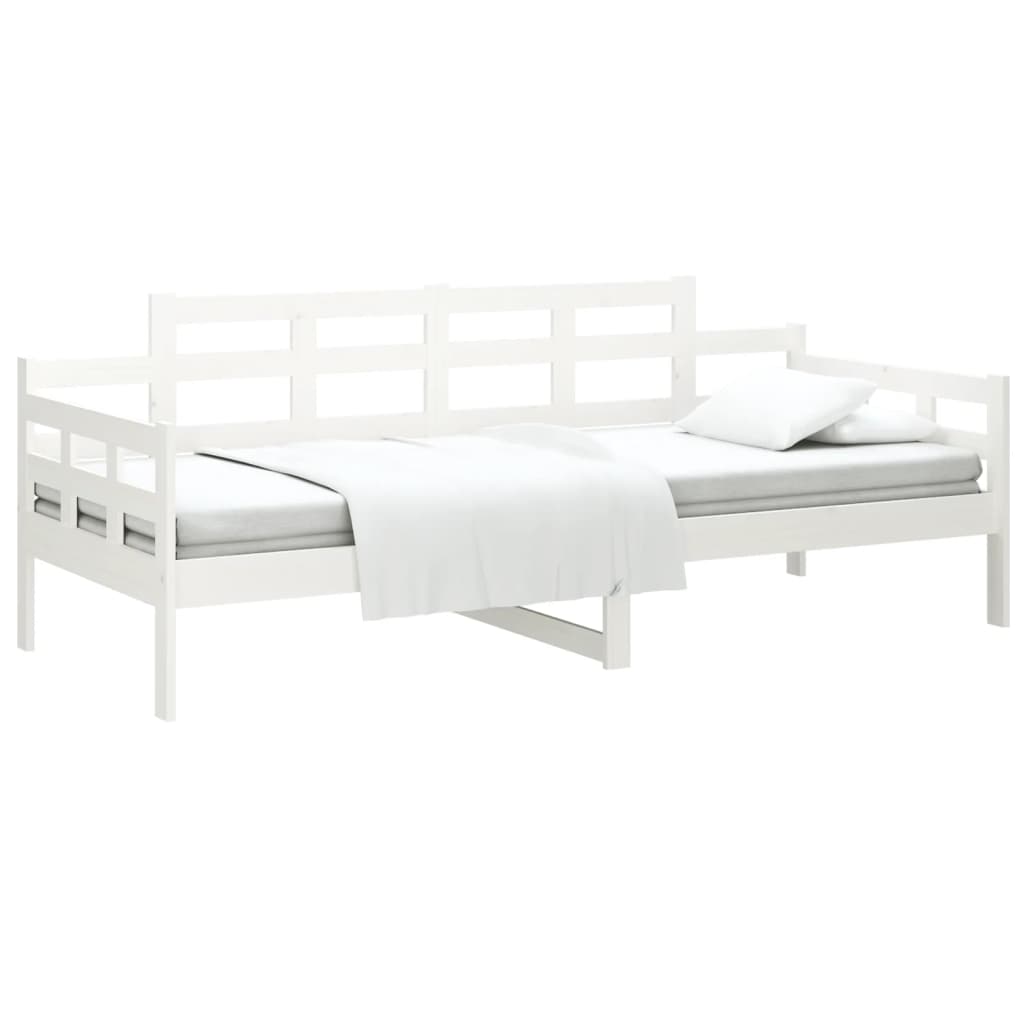 Day Bed without Mattress White Solid Wood Pine 80x200 cm - Bargainia.com - 