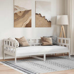 Day Bed without Mattress White Solid Wood Pine 90x190 cm Single - Bargainia.com - 