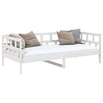 Day Bed without Mattress White Solid Wood Pine 90x190 cm Single - Bargainia.com - 