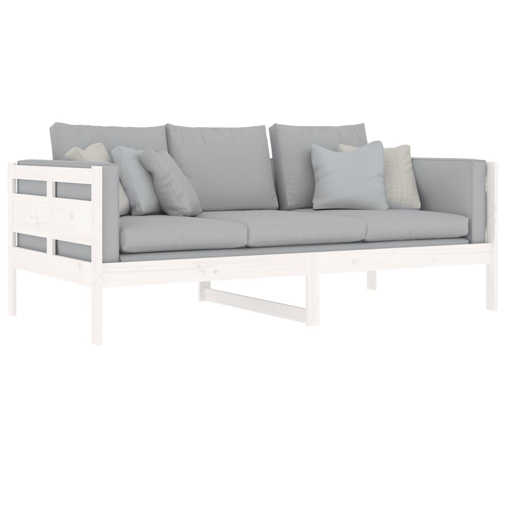 Day Bed without Mattress White Solid Wood Pine 90x190 cm Single - Bargainia.com - 