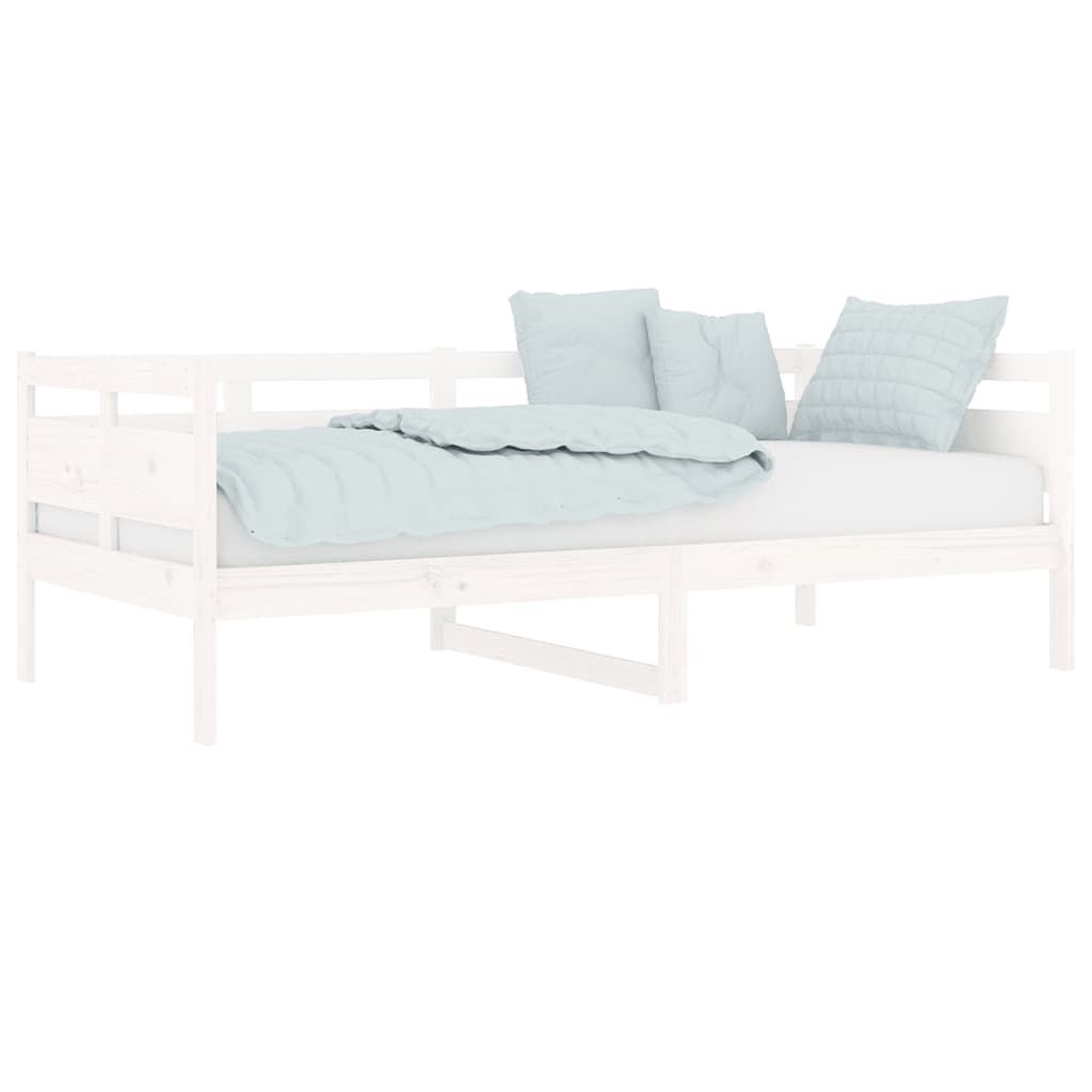 Day Bed without Mattress White Solid Wood Pine 90x190 cm Single - Bargainia.com - 