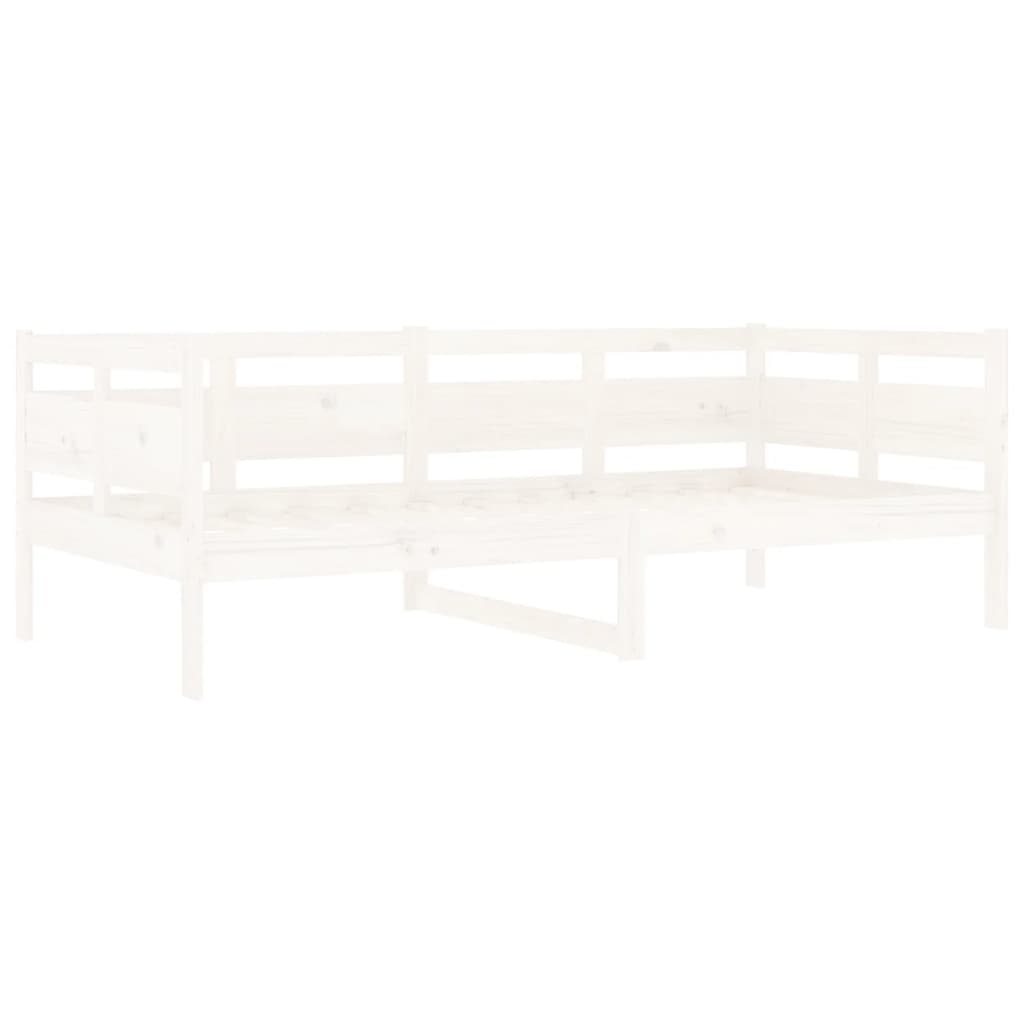 Day Bed without Mattress White Solid Wood Pine 90x190 cm Single - Bargainia.com - 