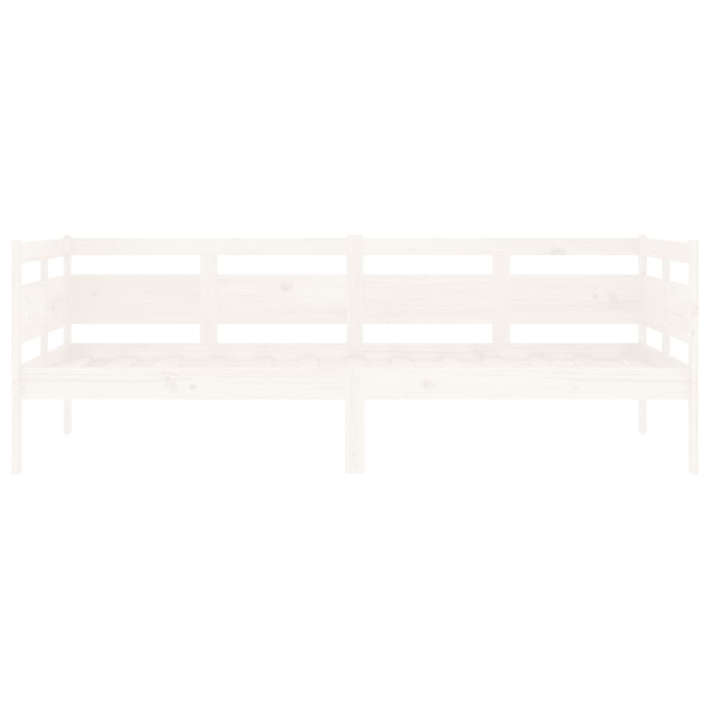 Day Bed without Mattress White Solid Wood Pine 90x190 cm Single - Bargainia.com - 