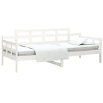 Day Bed without Mattress White Solid Wood Pine 90x190 cm Single - Bargainia.com - 