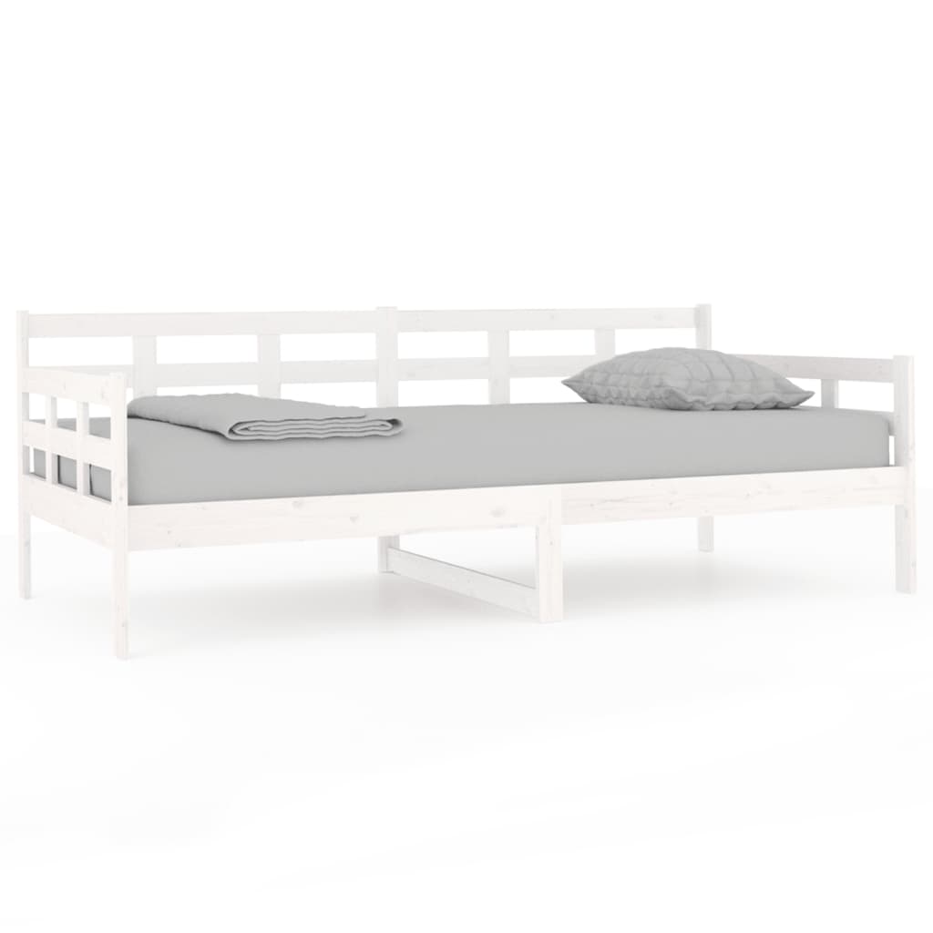 Day Bed without Mattress White Solid Wood Pine 90x190 cm Single - Bargainia.com - 