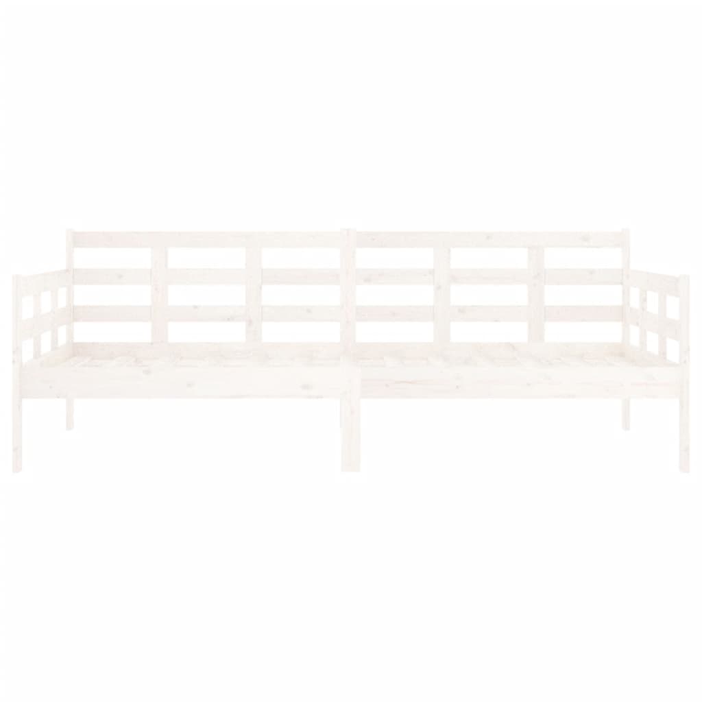 Day Bed without Mattress White Solid Wood Pine 90x190 cm Single - Bargainia.com - 