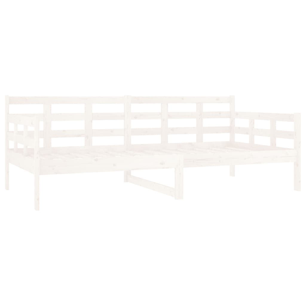 Day Bed without Mattress White Solid Wood Pine 90x190 cm Single - Bargainia.com - 