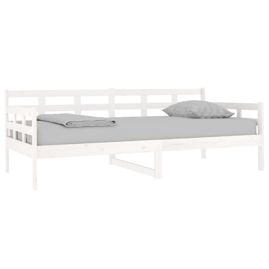 Day Bed without Mattress White Solid Wood Pine 90x190 cm Single - Bargainia.com - 