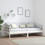 Day Bed without Mattress White Solid Wood Pine 90x190 cm Single - Bargainia.com - 