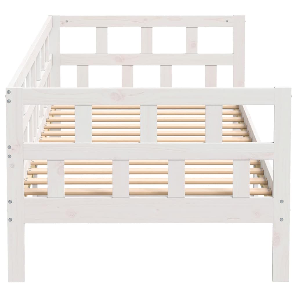 Day Bed without Mattress White Solid Wood Pine 90x200 cm - Bargainia.com - 
