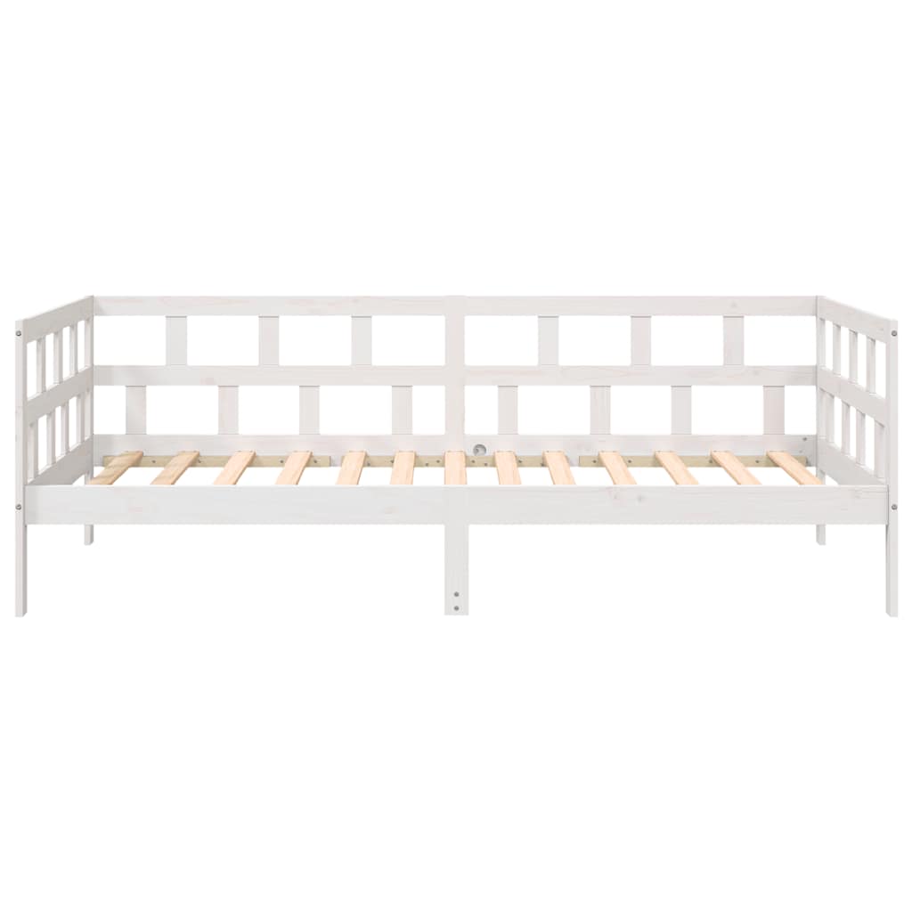 Day Bed without Mattress White Solid Wood Pine 90x200 cm - Bargainia.com - 