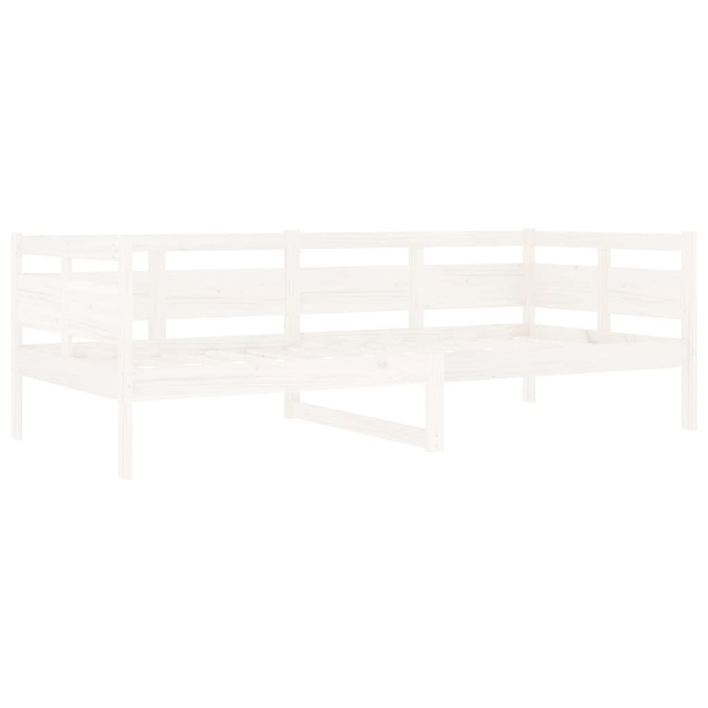 Day Bed without Mattress White Solid Wood Pine 90x200 cm - Bargainia.com - 