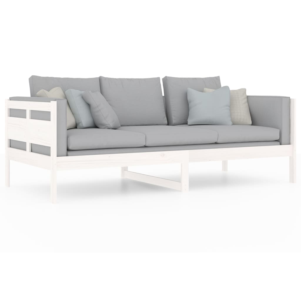 Day Bed without Mattress White Solid Wood Pine 90x200 cm - Bargainia.com - 