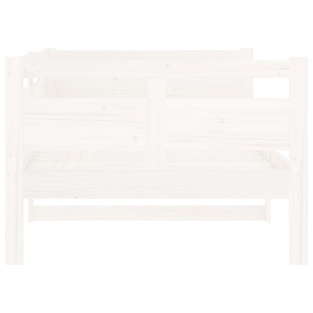 Day Bed without Mattress White Solid Wood Pine 90x200 cm - Bargainia.com - 