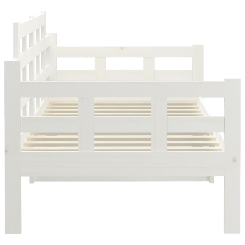 Day Bed without Mattress White Solid Wood Pine 90x200 cm - Bargainia.com - 