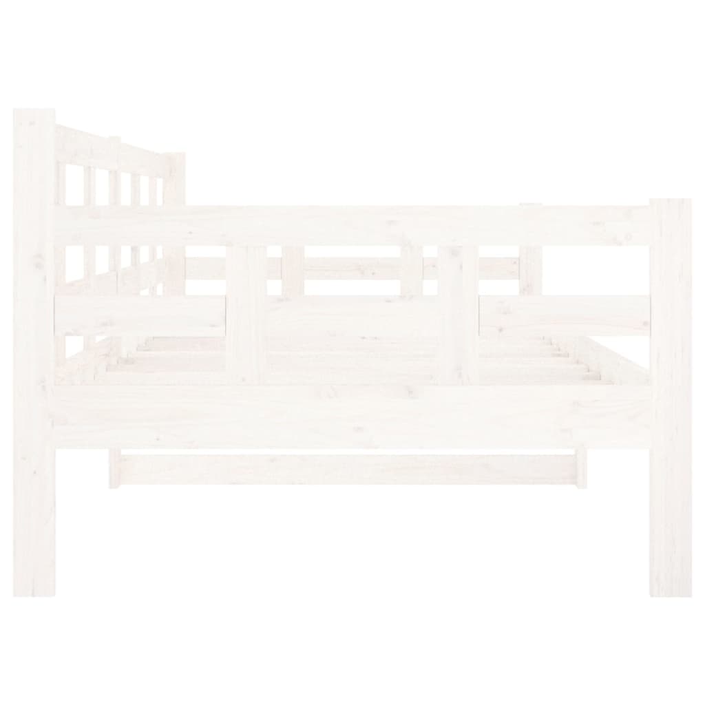 Day Bed without Mattress White Solid Wood Pine 90x200 cm - Bargainia.com - 