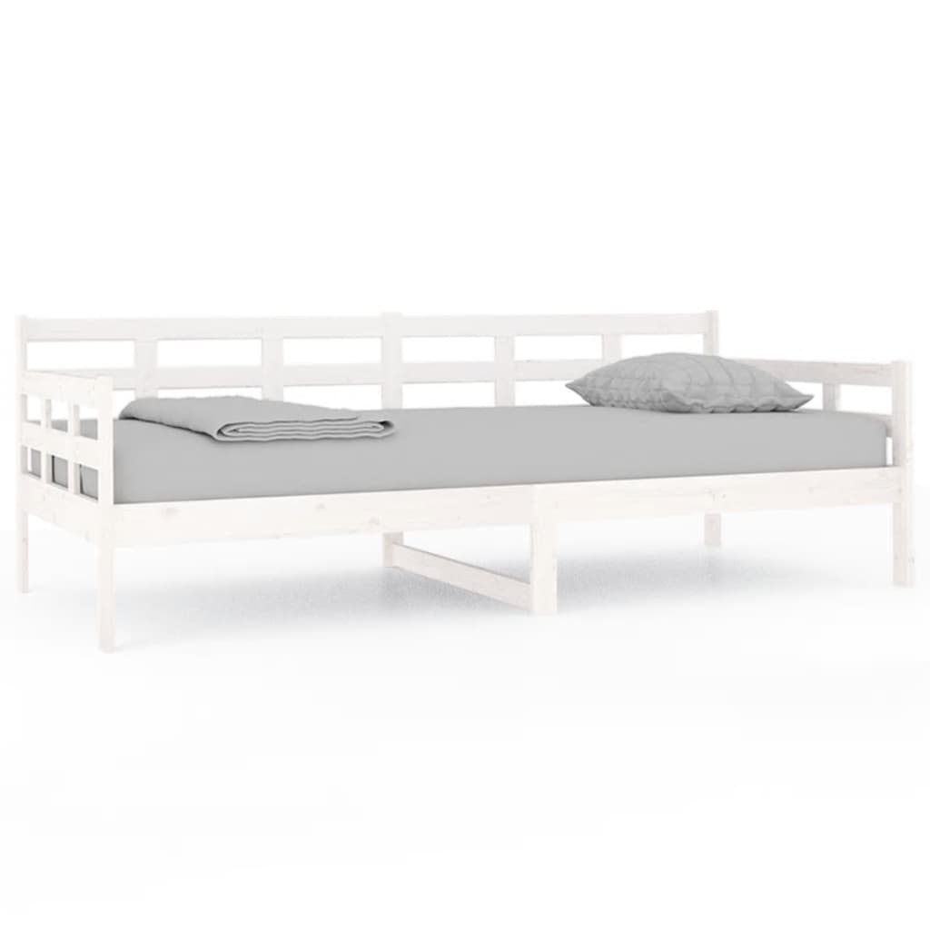 Day Bed without Mattress White Solid Wood Pine 90x200 cm - Bargainia.com - 