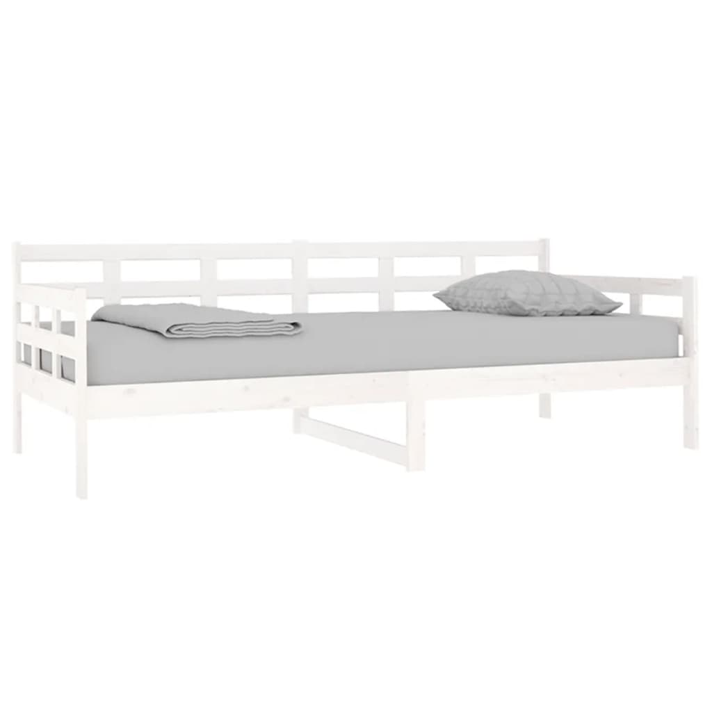 Day Bed without Mattress White Solid Wood Pine 90x200 cm - Bargainia.com - 