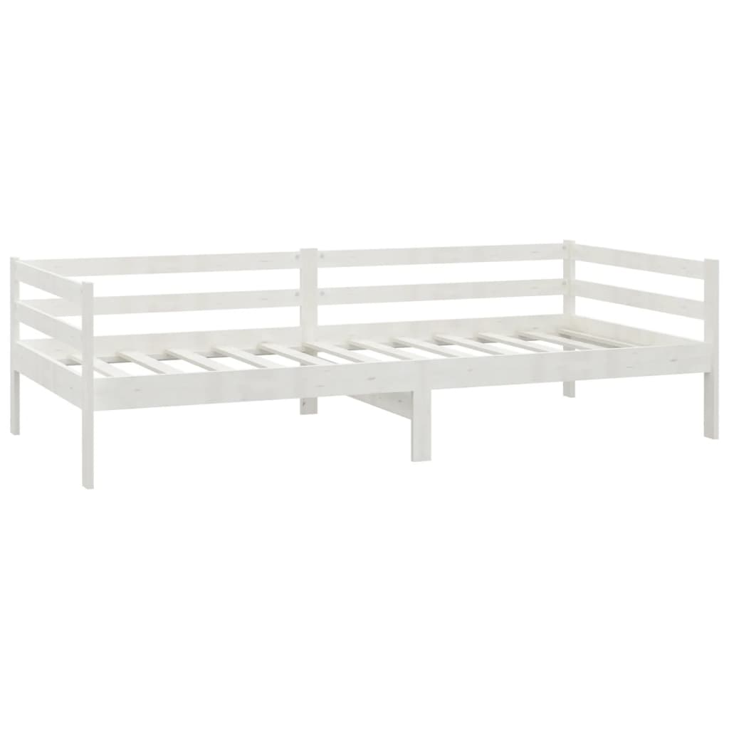 Day Bed without Mattress White Solid Wood Pine 90x200cm - Bargainia.com - 