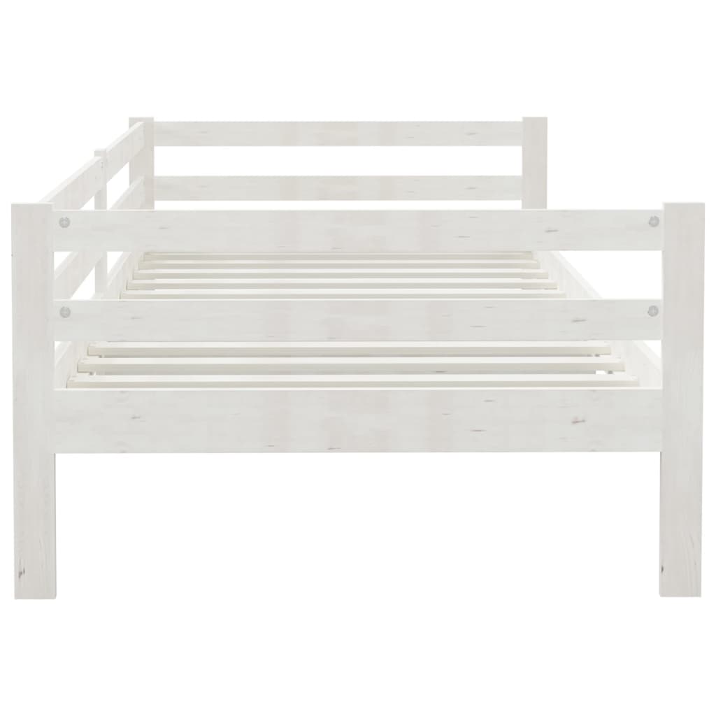 Day Bed without Mattress White Solid Wood Pine 90x200cm - Bargainia.com - 