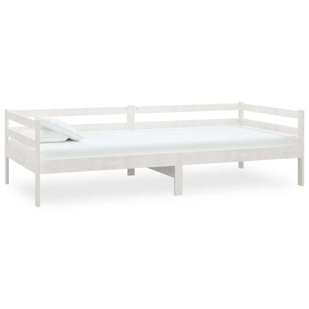 Day Bed without Mattress White Solid Wood Pine 90x200cm - Bargainia.com - 