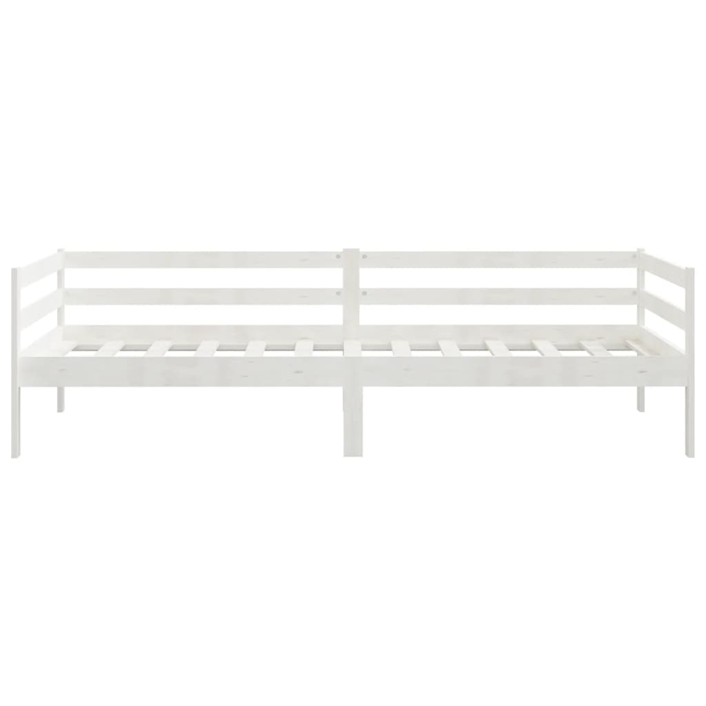 Day Bed without Mattress White Solid Wood Pine 90x200cm - Bargainia.com - 