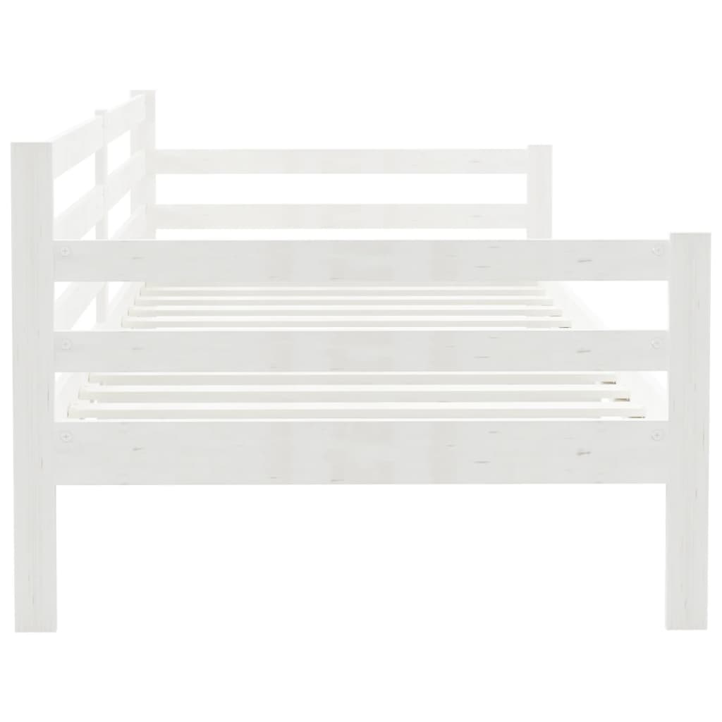 Day Bed without Mattress White Solid Wood Pine 90x200cm - Bargainia.com - 