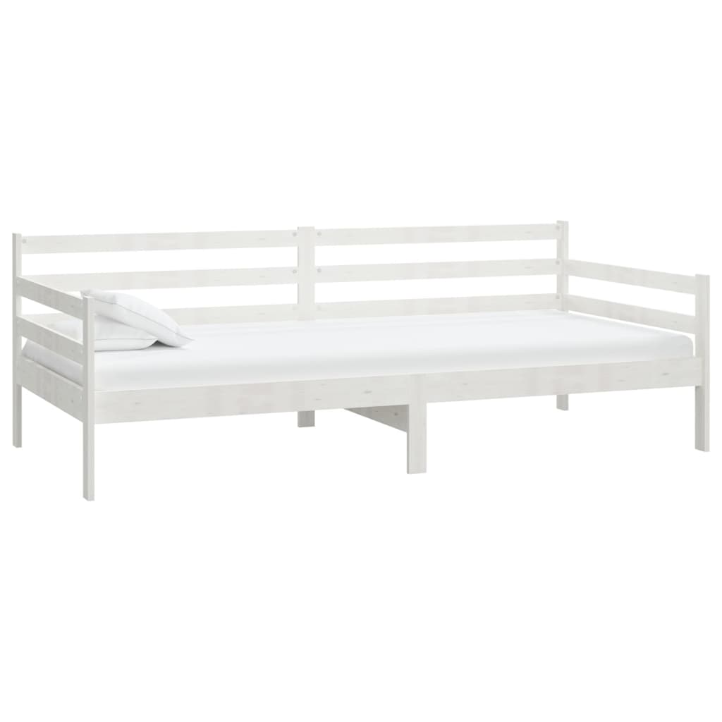 Day Bed without Mattress White Solid Wood Pine 90x200cm - Bargainia.com - 