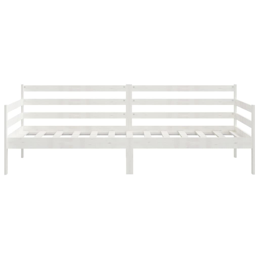 Day Bed without Mattress White Solid Wood Pine 90x200cm - Bargainia.com - 