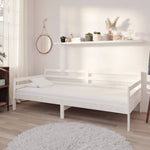 Day Bed without Mattress White Solid Wood Pine 90x200cm - Bargainia.com - 
