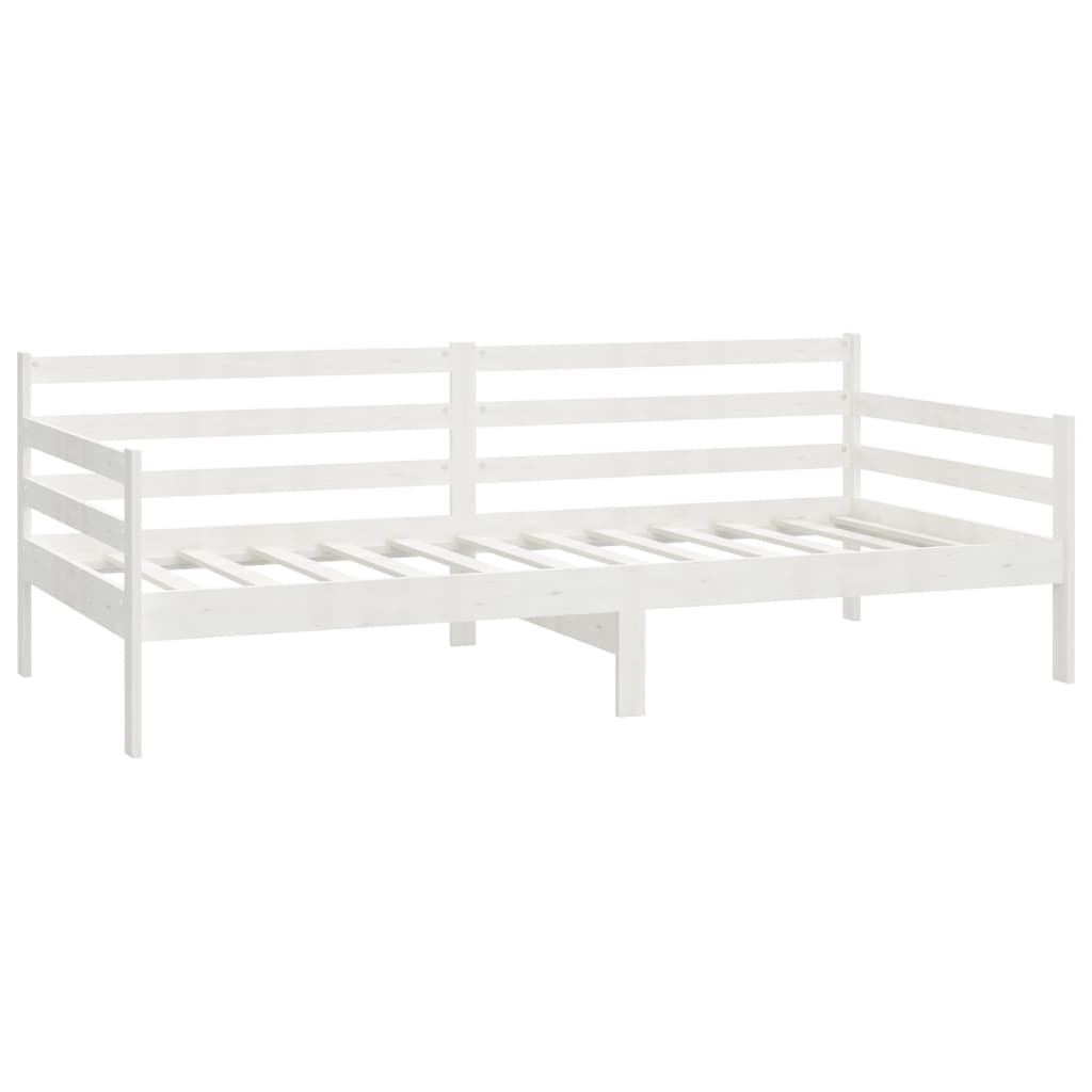 Day Bed without Mattress White Solid Wood Pine 90x200cm - Bargainia.com - 