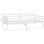 Day Bed without Mattress White Solid Wood Pine 90x200cm - Bargainia.com - 